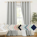 NICETOWN Grey Long Linen Full Shade Panels 108 inches Long 2 Panels, 52" Wide, Thermal Insulated & Energy Efficiency Blackout Curtains for Living Room, Lined Silky Performance Window Dressing by NICETOWN