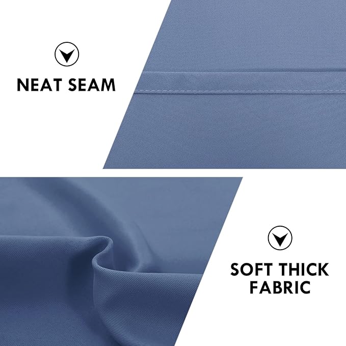 DWCN Blackout Curtains – Thermal Insulated, Energy Saving & Noise Reducing Bedroom and Living Room Curtains, Dusty Blue, W 52x L 84 Inch, Set of 2 Rod Pocket Curtain Panels - Image 6