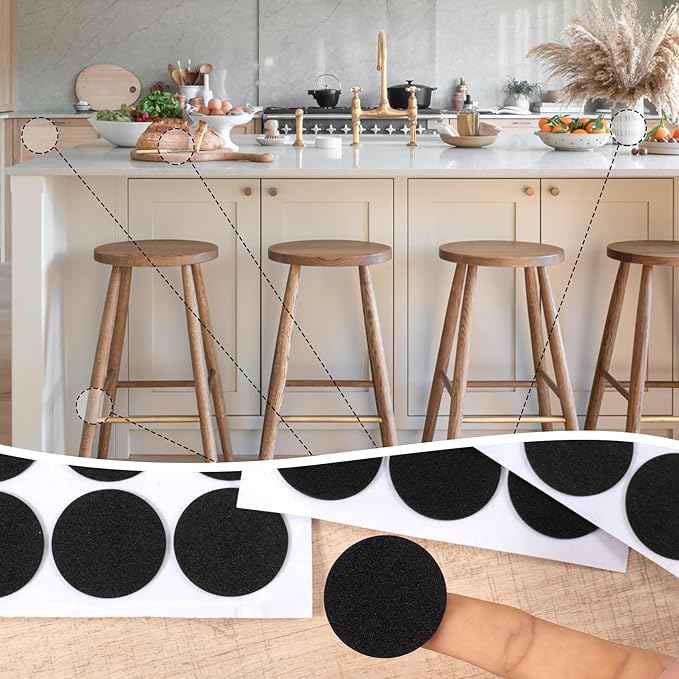 160 Pcs Small Felt Furniture Pads, Self-Adhesive EVA Foam Dot Circles, Round Felt Furniture Stickers for Desks Drawers Vases Photo Frames Cabinets Doors Candlesticks - Black (1.18") - Image 5