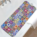 Boho Bathtub Mat Non Slip, Vintage Bath Tub Mat Baby Bath Mats for Bathroom Anti Slip Shower Mats for Inside Shower, Colorful Floral Bathmat with Suction and Drain Holes Machine Washable, 40″x16″ by Unknown