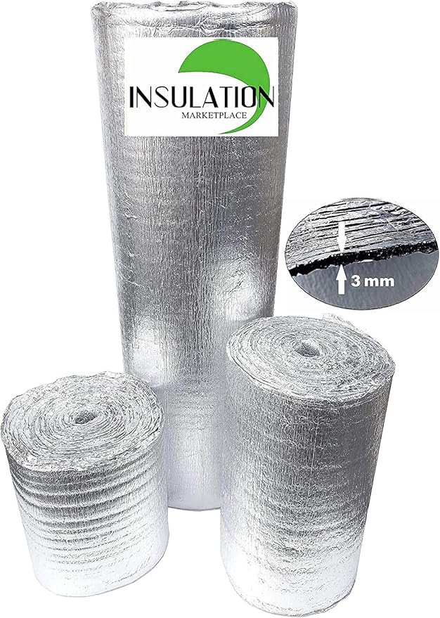 SmartSHIELD -3mm 16"x50Ft Reflective Insulation roll, Foam Core Radiant Barrier, Thermal Insulation Shield, Commercial Grade (16"x50') by INSULATIONMARKETPLACE