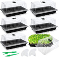 6 Packs Seed Starter Tray Kits with Humidity Dome, Plastic Germination Growing Trays with Plants Labels, Planting Tools for Seeds Growing Starting, Germination and Seedling Propagation by Hahood
