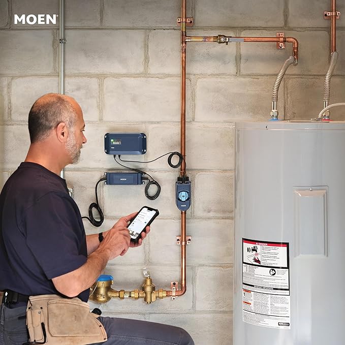 Moen Flo Smart Water Monitor and Automatic Shutoff Sensor, Wi-Fi Water Leak Detector for 3/4-Inch Diameter Pipe, 900-001 - Image 18