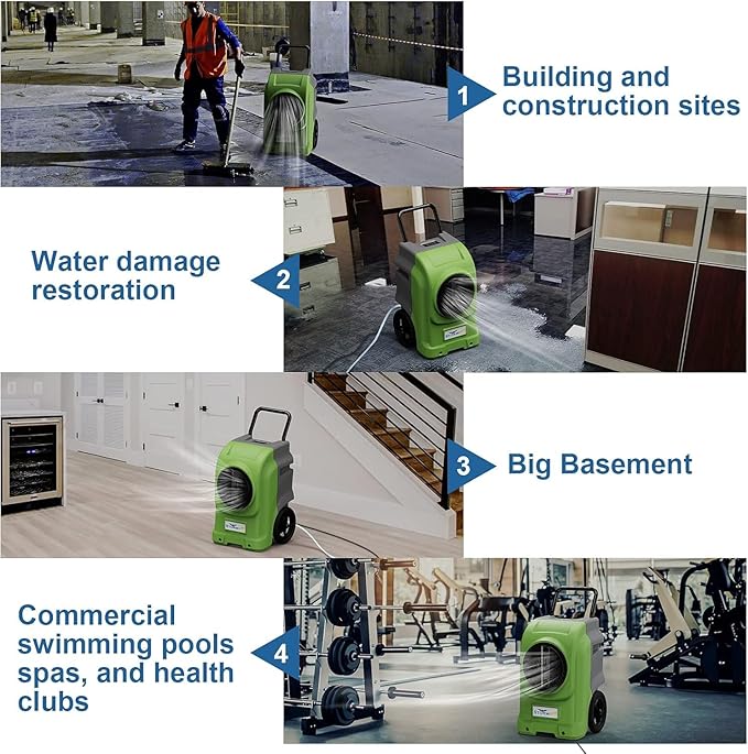 AlorAir 270 Pints Commercial Dehumidifiers for Large Room or Basements, Industrial Large Dehumidifier with Pump and Drain Hose, Water Damage Restore, Limited 5 Years Warranty - Image 5