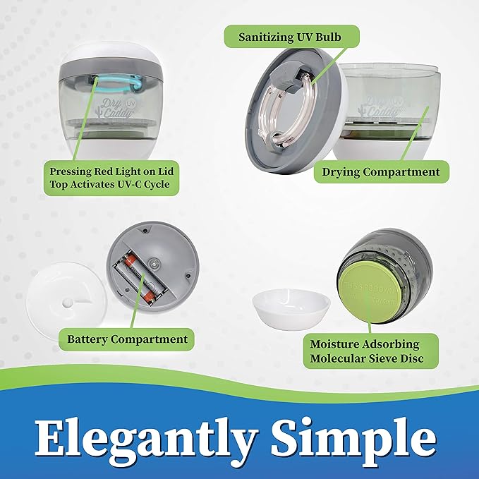 DryCaddy UV by Dry & Store | with Industry-Leading Desiccant to Keep Hearing Aids or Small Electronics Clean and Last Longer - Image 2