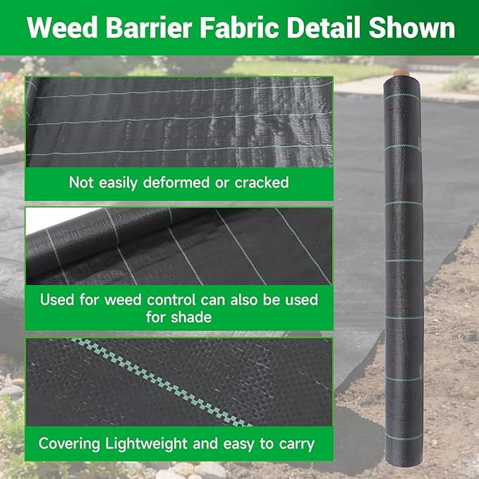 Weed Barrier Fabric Planting Cover - 3 x 250 FT Heavy Duty Landscape Fabric Ground Cover Block for Outdoor Planting - Image 4
