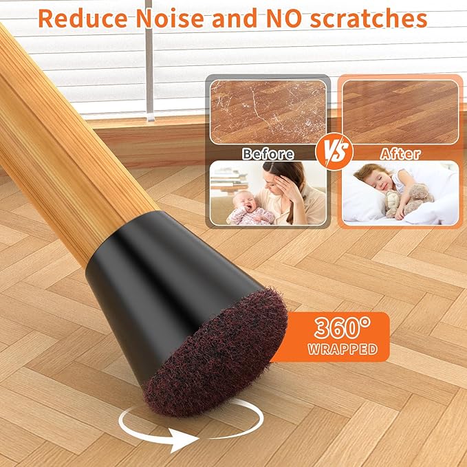 24 Pcs Silicone Chair Leg Floor Protectors Extra Small，Purple Chair Leg Covers to Protect Wood/Tile/Floors Scratches,Felt Pads Chair Leg Caps No Noise - Image 4