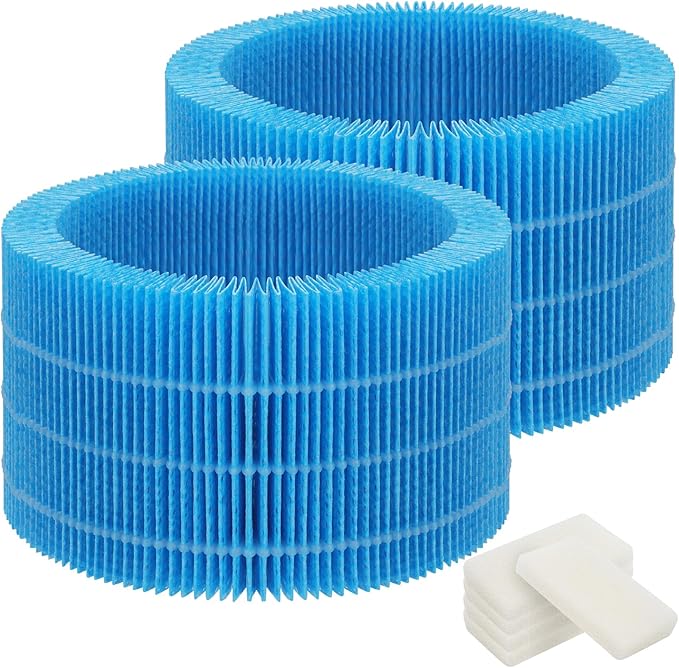 Humidifier Replacement Filter Compatible with BLUEAIR Premium Smart Humidifier(H35i), Evaporative Washable Humidification Filter, 2 Pack Blue Humidifier Wick Filters+5 Pack Sponge Filters by Gazeer