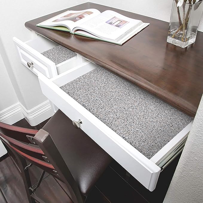 Smart Design Bonded Grip Shelf Liner - 12 Inch x 10 Feet - Non Adhesive, Strong Grip Bottom, Easy Clean Kitchen Drawer, Cabinet, Cupboard Dresser Cover, Non Slip Rubber Mat - Rose Beta Granite - Image 3