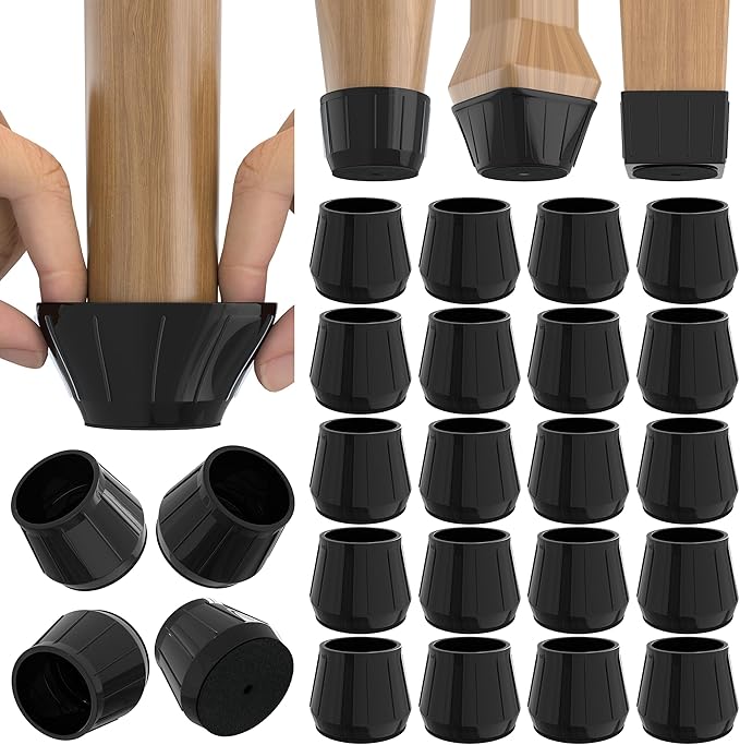 24PCS Silicone Chair Leg Floor Protectors for Hardwood Floors, Thicken Rubber Chair Leg Cap Covers, Non Slip Furniture Leg Pads to Protect Wood Tile Floors from Scratches and Reduce Noise by Violibar