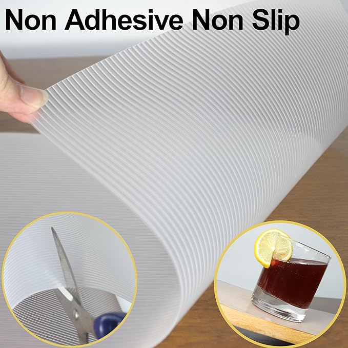 Shelf Liners for Kitchen Cabinets 10 Inch Wide X 20 Ft Non Adhesive Cabinet Drawer Liner Clear Non Slip Waterproof Shelves Liner for Refrigerator Closet Cupboard Pantry Bathroom - Image 4