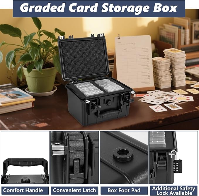 Graded Card Case - IP67 Waterproof Storage Box for 40+ CSG, BGS, SGC, Top Loaders Graded Sports Trading Cards - Image 5