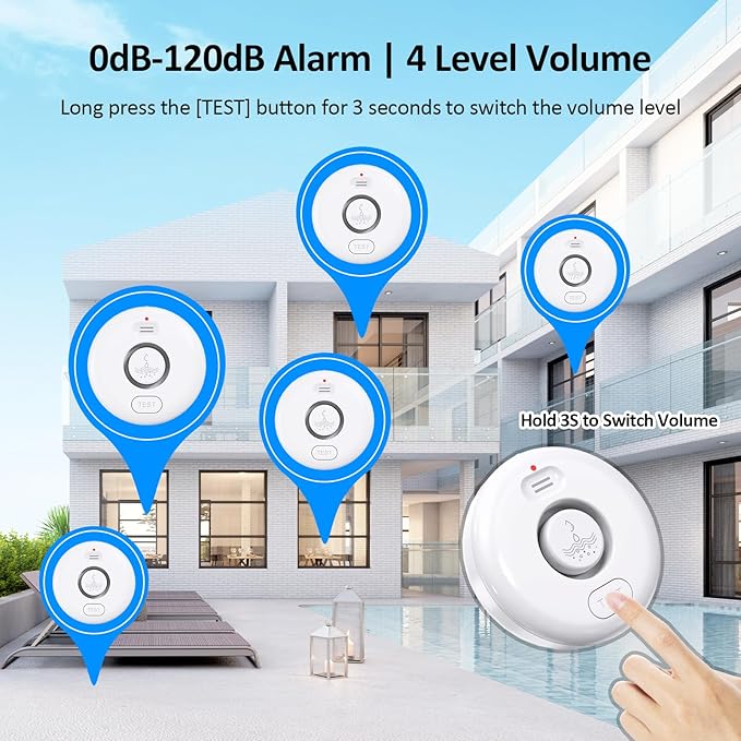 5 Pack Water Leak Alarm Detector, 120dB Loud Alert Water Sensor, IP66 Waterproof, Sensitive Leak and Drip Alert, Easy Installation for Home, Basement Flood Prevention, Bathroom, Sink, Laundry - Image 9