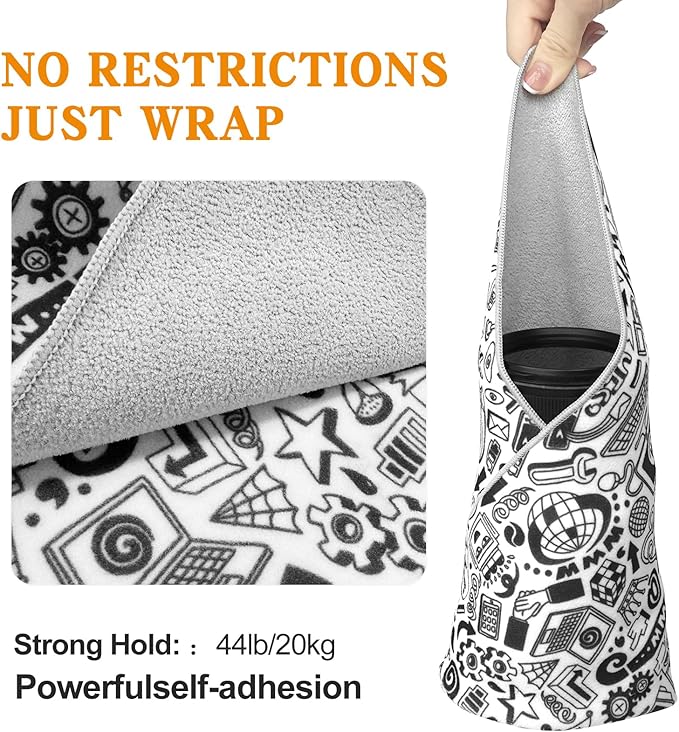 15 in Camera Wrap with Pouch,Lens Protective Wrap,Anti-scratch Anti-dust, Flexible Wrapper Camera Travel Accessories for DSLR Mirrorless Camera Lens(Graffiti), 11.8, Black-White - Image 5