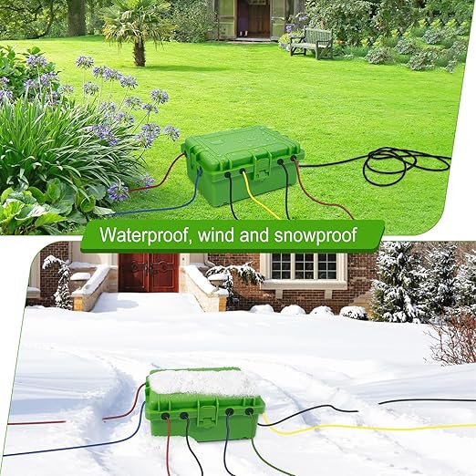 Large Outdoor Electrical Box Waterproof, IP54 Extension Cord Cover Weatherproof Outdoor Outlet Covers, Protect Power Strip, Timer Outlet, Plug, Socket, Holiday Light, Green (12 x 9X 5 inch) - Image 4