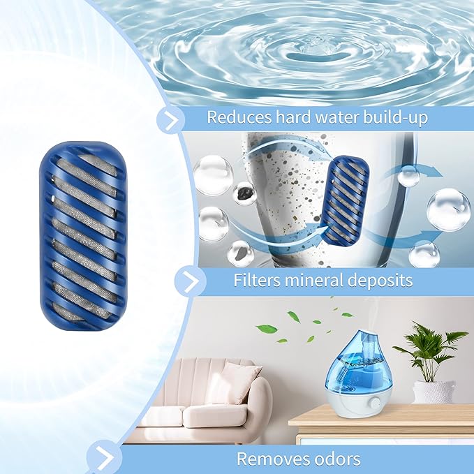 [Enhance] 20-Pack Demineralization Cartridge for Humidifier Compatible with HoMedics Total-Comfort Ultrasonic Humidifier Demineralizer Tablets Filter Replacement for Water Decalcification, Remove Odor - Image 2