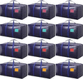 12 Pack Extra Large Heavy Duty Moving Bags with Reinforced Zipper & Wide Handles, Moisture-Resistant Storage Bins Packing Cubes for Clothes, College Dorm, Travel, and Home Organization, DarkBlue by Unknown
