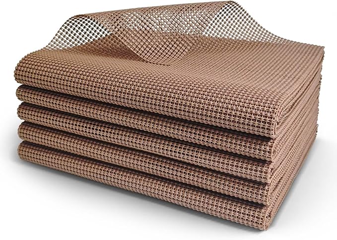 Shelf Liner Non Adhesive Cabinet and Drawer Liner,Upgrade Durable Folded Slip Great Grip Liners for Kitchen Cabinets, Storage, Desks, Dresser, 11.8 in x 9.8 ft, Wheat by Unknown