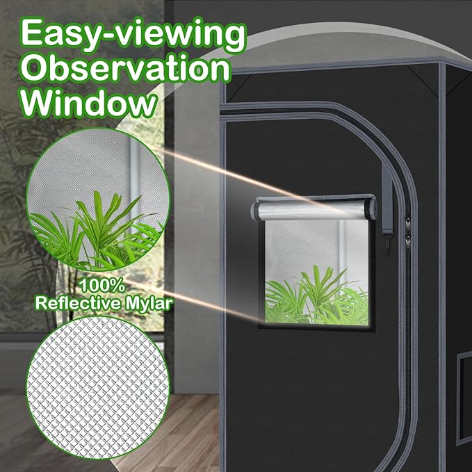 24"x24"x55" Grow Tent for Indoor Plants 600D Mylar Hydroponic High Reflective GrowTents for Plant Fruit Flower Veg Growing - Image 4