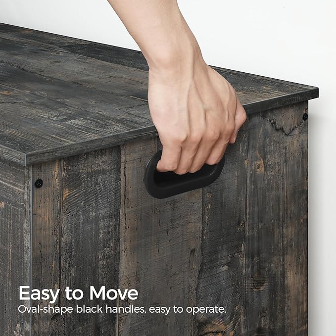 Storage Chest, 39.4” Large Toy Chest, Entryway Storage Trunk, Storage Bench with Safety Hinge, Entrance Bench for Living Room, Entrance, Bedroom, Vintage Gray SCRP48301 - Image 8