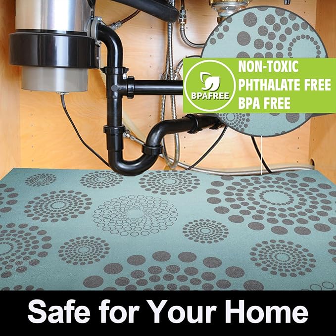 AiBOB Waterproof Under Sink Mat, Absorbent Quick Dry Sink Liners Protect Cabinets, Durable Shelf Liners, Slip Resistant and Non-Adhesive, 24X68, Blue Grey - Image 7