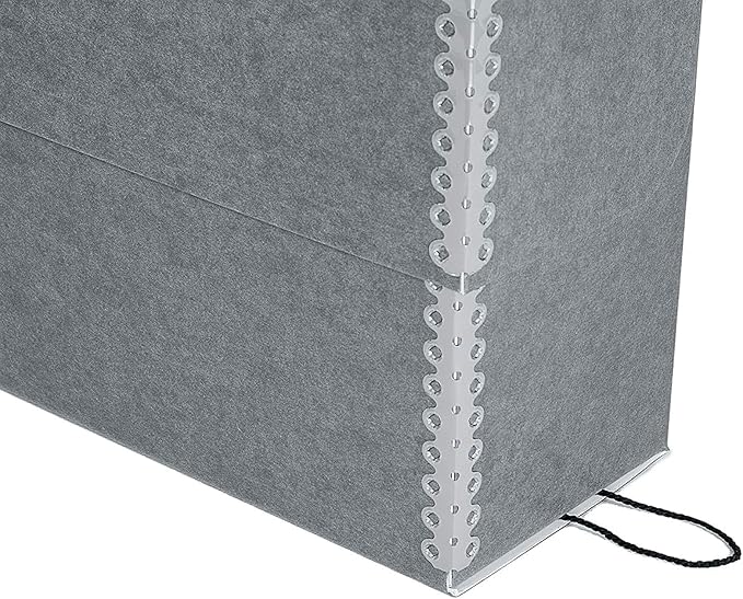 Lineco Archival Document Storage Box with Metal Edge, Acid-Free Gray Boxboard, Organize and Store Files, Prints, Photos, Jumbo-Sized Case 15.5" x 12.5" x 5" Wide, Pack of 2 - Image 4