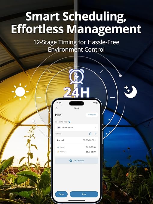 LUXBIRD WiFi Temperature & Humidity Controller LTC-318-W, Smart Thermostat Humidistat Outlet with Split Monitor, Dual-Zone Temperature Humidity, App Control for Grow Tent Greenhouse Reptile Terrarium - Image 5