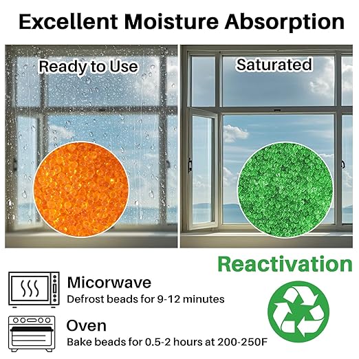 Sukh Orange Silica Desiccant Beads 430G - Indicating Silica Gel Beads Drying Silicone Reusable Desiccant Dehumidifier for Camera,Electronic,Books,Documents,Clothes,Painting,Jewelry - Image 2