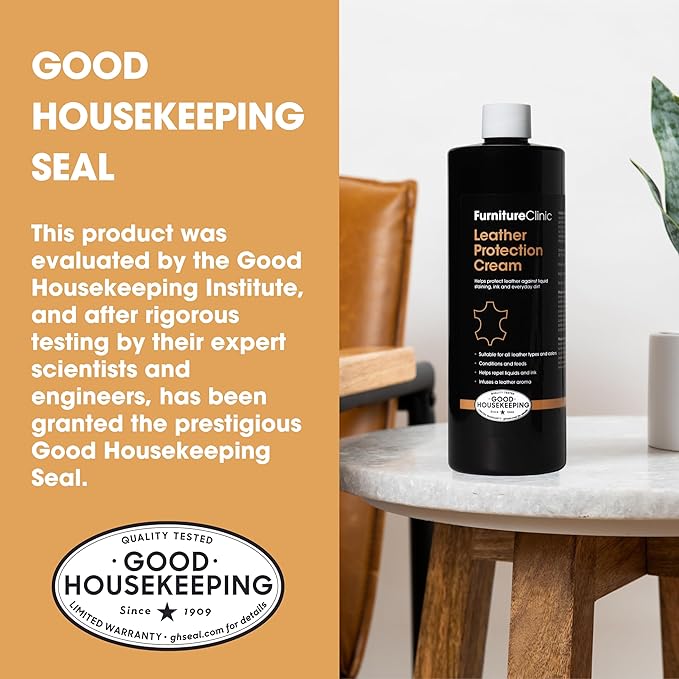 Furniture Clinic Leather Protection Cream | 2-in-1 Leather Conditioner & Waterproofing Protector for Furniture, Shoes, Car Seats & More | Prevent Stains While Nourishing | 8.5oz/ 250ml - Image 5