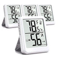 4-Pack Room Thermometer Indoor Hygrometer, Small Digital Temperature and Humidity Monitor Sensor, Temperature Humidity Gauge Meter for Home Baby Room, Plants, Pets - AAA Battery Included by Azosowo