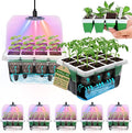 Seed Starter Tray with Grow Light,5 Pack 60 Cells Seedling Tray Kit Reusable & Dishwasher Safe for Starting Vegetable, Flower & Herb Seeds Indoor Grow Kit for Deep-Rooted Seedlings by MYMULIKEHOME