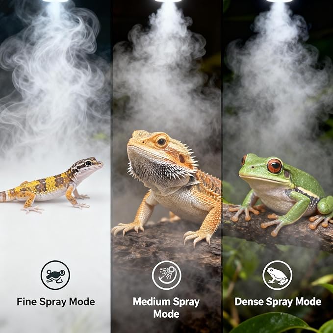 Reptile Mister System, Mister for Reptile Tank Terrarium Fogger/Humidifier & 360° Nozzles 5PCS, Reptile Misters Automatic for Bearded Dragon，Snake, Gecko, Frog, Lizard - Image 2