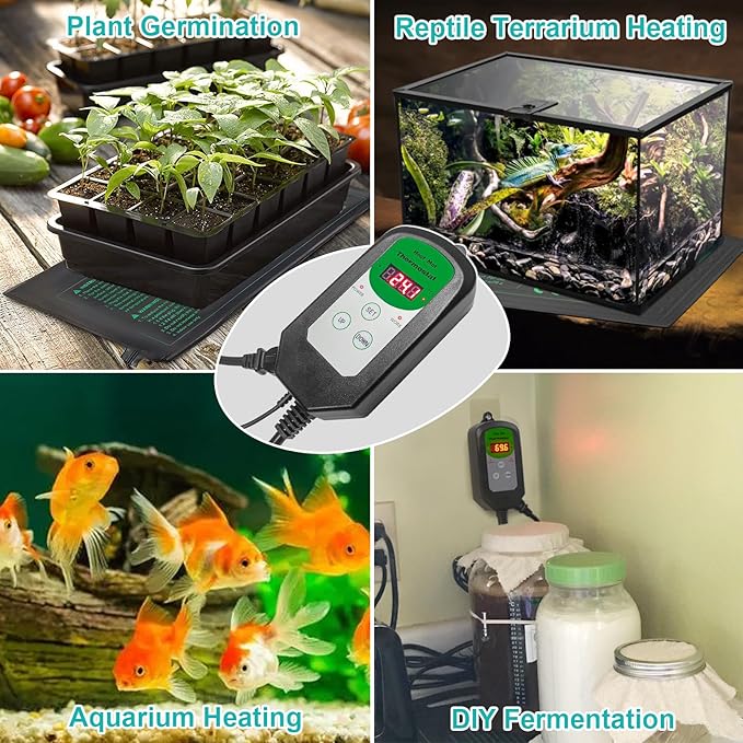 Seedling Heat Mat 8 Pack, 10" x 20.75" MET-Certified Warm Hydroponic Heating Pad, Waterproof Warm Hydroponic Plant Heating Mat for Germination, Greenhouse Grow Seed Starter - Image 7