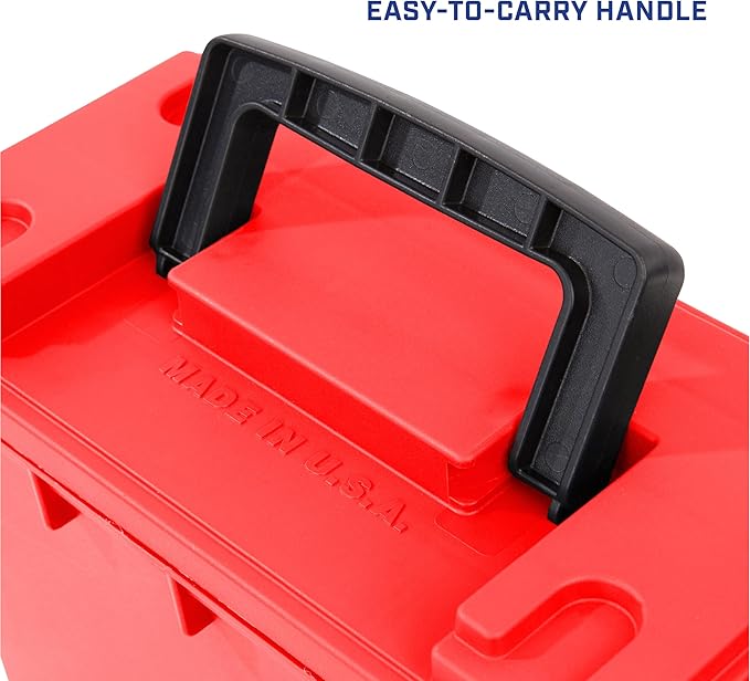 Sheffield 12636 Ammo Storage Box, Stackable .30 Cal Field Boxes, Water and Dust Resistant, Lockable Storage Box with Handle, Secures Hunting Gear, Supplies, and Bullets, Made in USA, Red, 1-Pack - Image 7