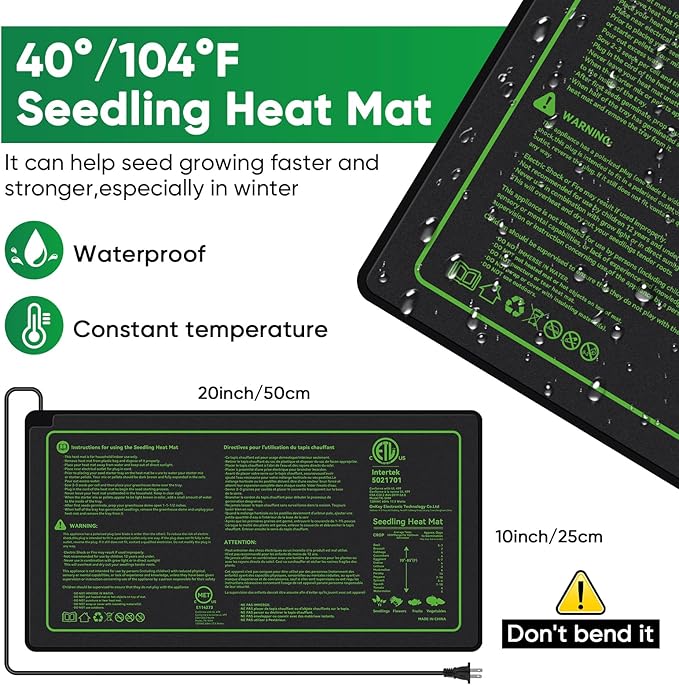 BlumWay 4-in-1 Seed Starter Tray with Grow Light &Heat Mat & Soil Meter Set,40-Cells Seedling Tray with Humidity Dome for Indoor Plant - Image 4