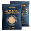 wisedry 2 x 500 Gram See-Through Silica Gel Desiccant Packets, Large Capacity Moisture Absorbers Bags, Color-Indicating Desiccant Packs for Storage, Reusable Gun Safe Dehumidifier by wisedry