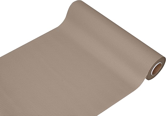 EVALAND Shelf Liners for Kitchen Cabinets Non-Adhesive 12" x 33 FT Beige Drawer Liner Non Slip, Washable Cabinet Liner, Waterproof Shelf Liners for Cabinets, Refrigerator Bathroom Pantry Cabinet Mat by EVALAND