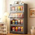 Curio Display Cabinet with Acrylic Glass Door, Large Capacity Storage Cabinet Collectibles Toy Organizers Rack & Display Shelf, Kids Bookshelf and Bookcase for Playroom, Bedroom by JOIHGA