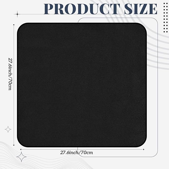 1 Pcs Waterproof Mat 27 x 27 in Reusable Stainproof Blanket Quiet Easy Use Mattress Protector for Multi Functional Bed Sheet (Black) - Image 2
