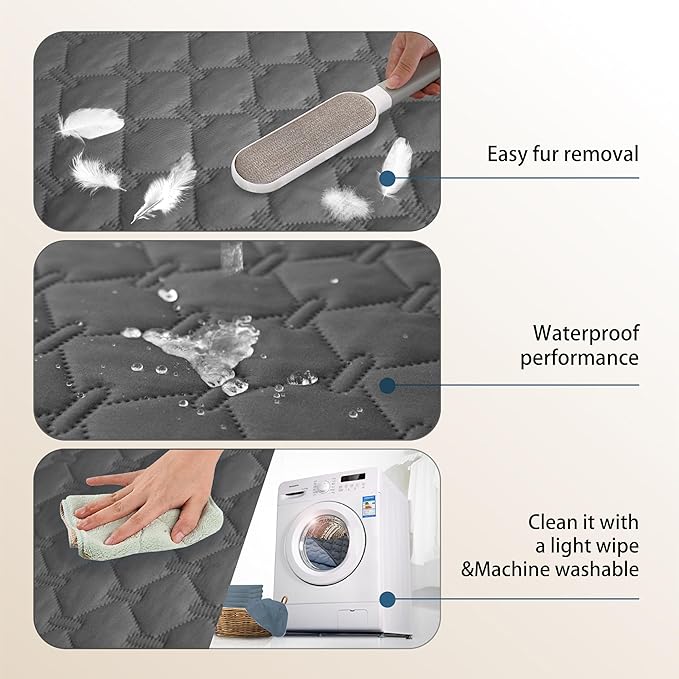 gogobunny 3X Stronger Waterproof Pet Blanket, Scratch Proof Furniture Protector for Dogs Cats, Reversible Cover 32x53 Inch, Dark Grey - Image 7