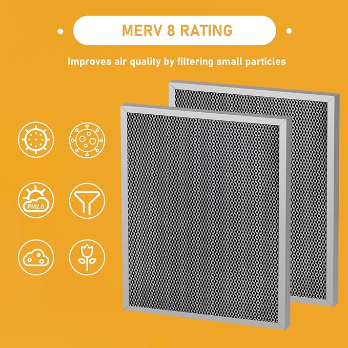 5881 Washable MERV 8 Dehumidifier Filter Replacement Compatible with AprilAire Whole-House Dehumidifiers E080, E100 and Dehumidifying Ventilator 8192A, 12″x13-1/2″x1″, 2 Pack - Image 3
