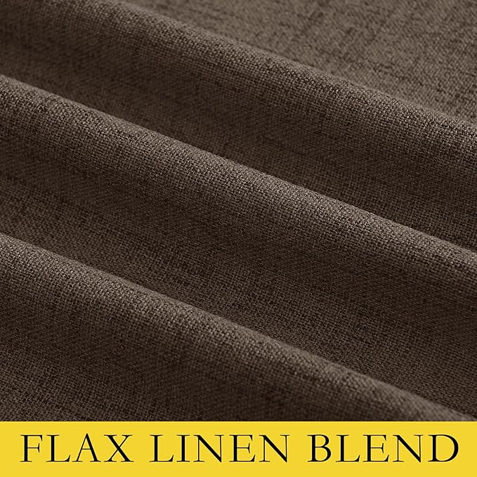 NICETOWN Coffee Vintage Linen 100% Blackout Curtains for Living Room, Thermal Insulated Curtains 102" Long, Noise Reducing Window Treatment Drapes for Hall Room, 52" Wide Per Panel, Set of 2 - Image 8
