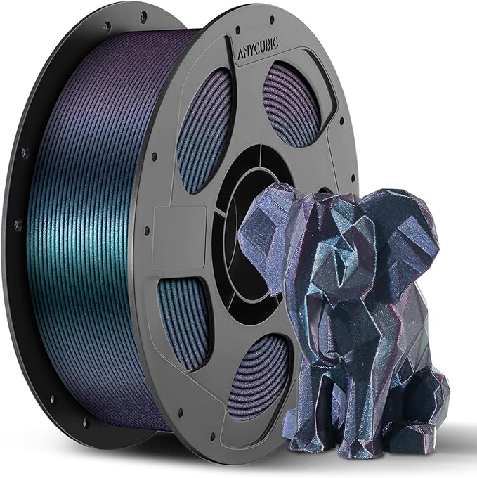 ANYCUBIC Galaxy PLA 3D Printer Filament, Sparkle Glitter PLA, Chameleon Changing Colors, 3D Printing PLA Filament 1.75mm Dimensional Accuracy +/- 0.03mm, 1KG Spool (2.2 lbs), Galaxy Blue by ANYCUBIC
