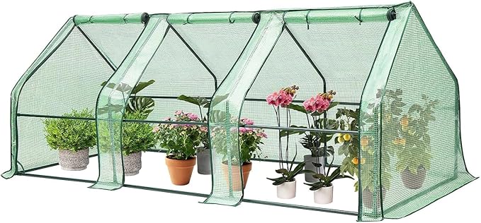 VIVOSUN Portable Mini Greenhouse 94.5x36x36-Inch Tunnels, PE Cover with Roll-up Zipper Door, for Indoor Outdoor or Garden Plant Growing by VIVOSUN