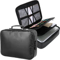 Fireproof Document Box with Lock, Waterproof File Organizer Portable Travel Safe Storage Black Insulated Document Holder for Important Documents Passport Certificates Money U Disk Cards by Dimeho