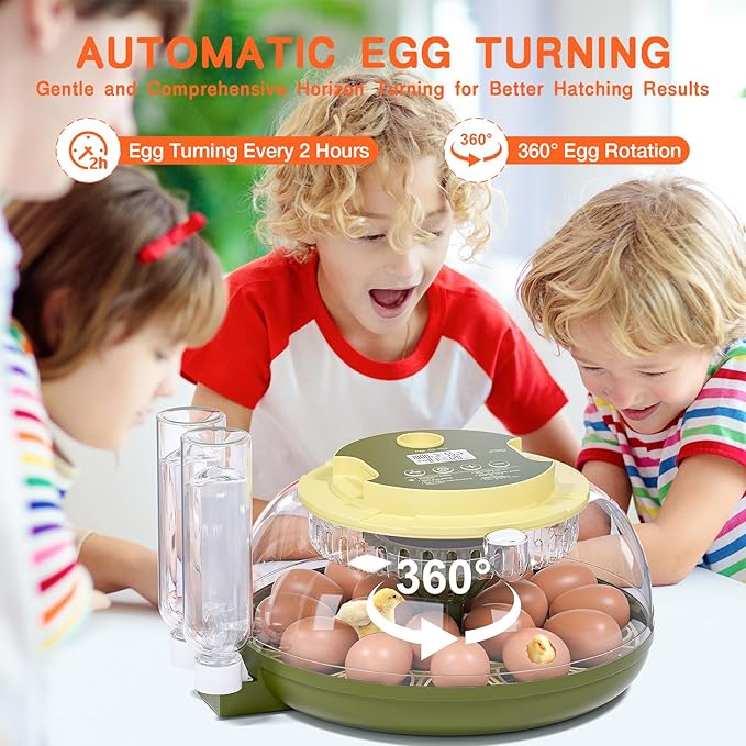 18 Egg Incubator, Incubator for Hatching Eggs, Automatic Egg Turning and Humidity Temperature Control, Egg Candler, Hatch Day, Automatic Water Refill, for Chicken, Ducks, Quail, Goose, Pigeon - Image 6