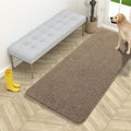 OLANLY Dog Door Mat for Muddy Paws 54x24, Absorbs Moisture and Dirt, Absorbent Non-Slip Washable Doormat, Quick Dry Chenille Mud Mat for Dogs, Entry Indoor Entryway Carpet for Inside Floor, Tan by OLANLY