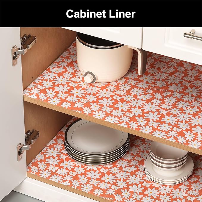 Cooyes Shelf Liner – Premium Non-Adhesive Cabinet & Drawer Liner for Kitchen – Waterproof Shelf Paper with Modern Pattern – Durable EVA Cabinet Mat – Easy to Cut （12" W x 240" L） - Image 4