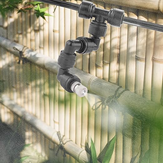 CozyCabin 360° Adjustable Mist Cooling System Nozzles Water Sprayers Connectors, Stainless Steel Misting Nozzles for Pets Reptiles Ecological Garden Patio Greenhouse, 5 Packs - Image 3