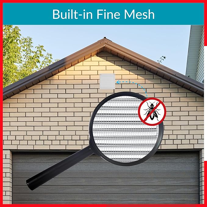 2x2 Vent Cover (Duct Opening) - White HVAC Return Air Grille for Wall and Ceiling - Metal AC Vent Cover with Mesh - Rectangular Ventilation Register - External Dimensions: 3.94" W x 3.94" H - Image 5